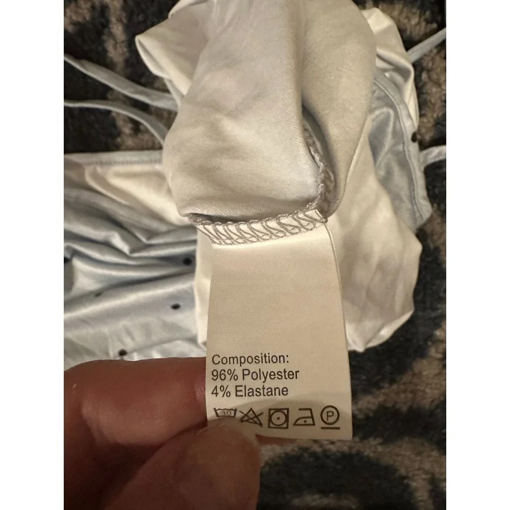 Polka Dot Two-Piece Pajama Set Sleepwear Loungewear with Scalloped Trim 2XL - Picture 4 of 4